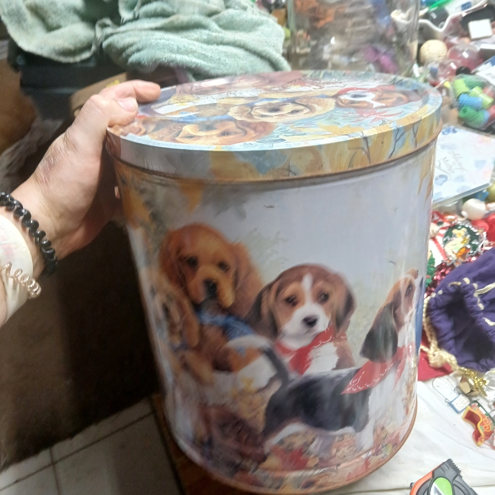 vintage J.S.N.Y. "Best Friends" nested canister set dog breeds 11.5" X 10"